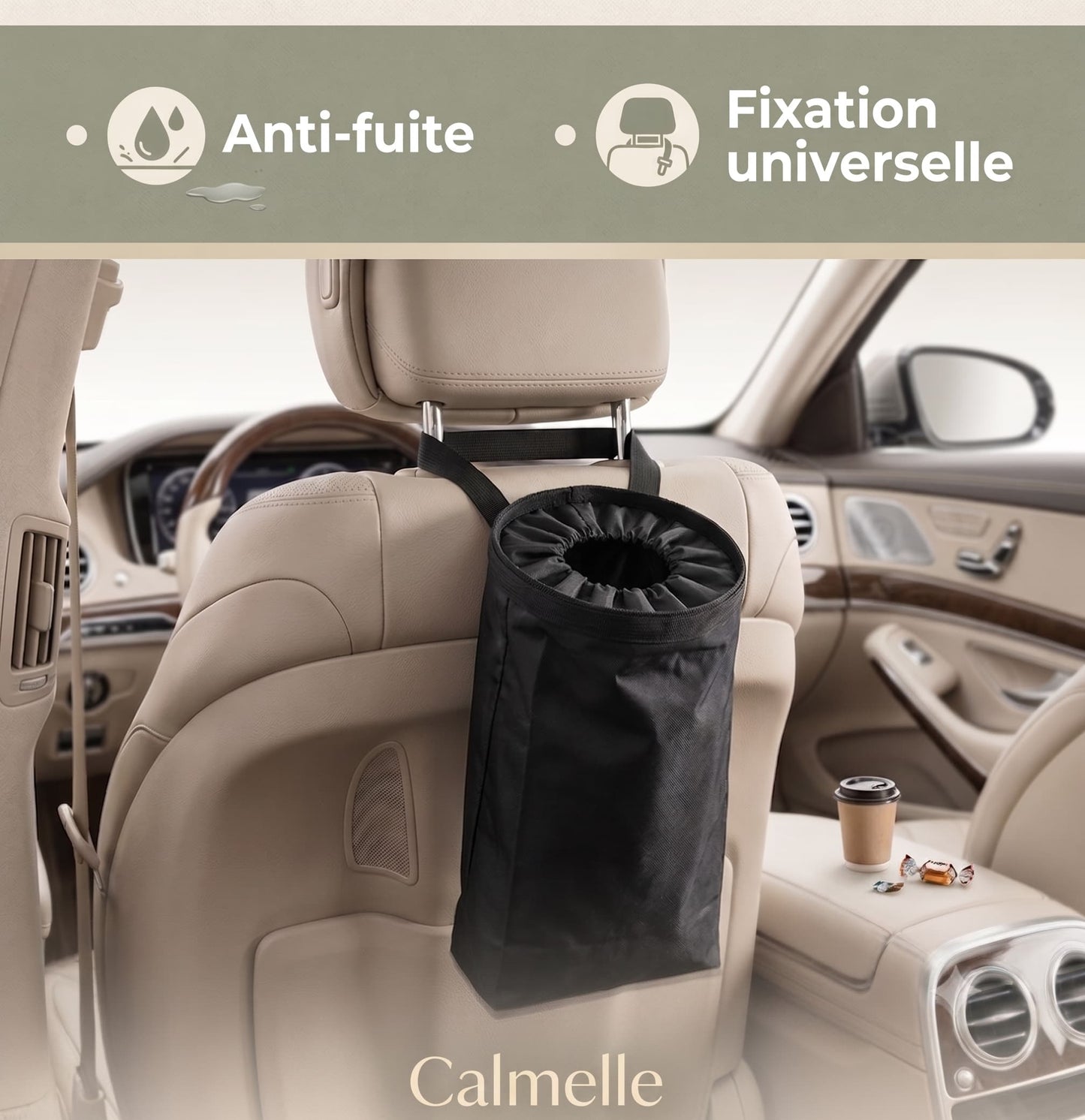 Poubelle De Voiture Suspendue - Organiseur De Rangement Banquette Arrière