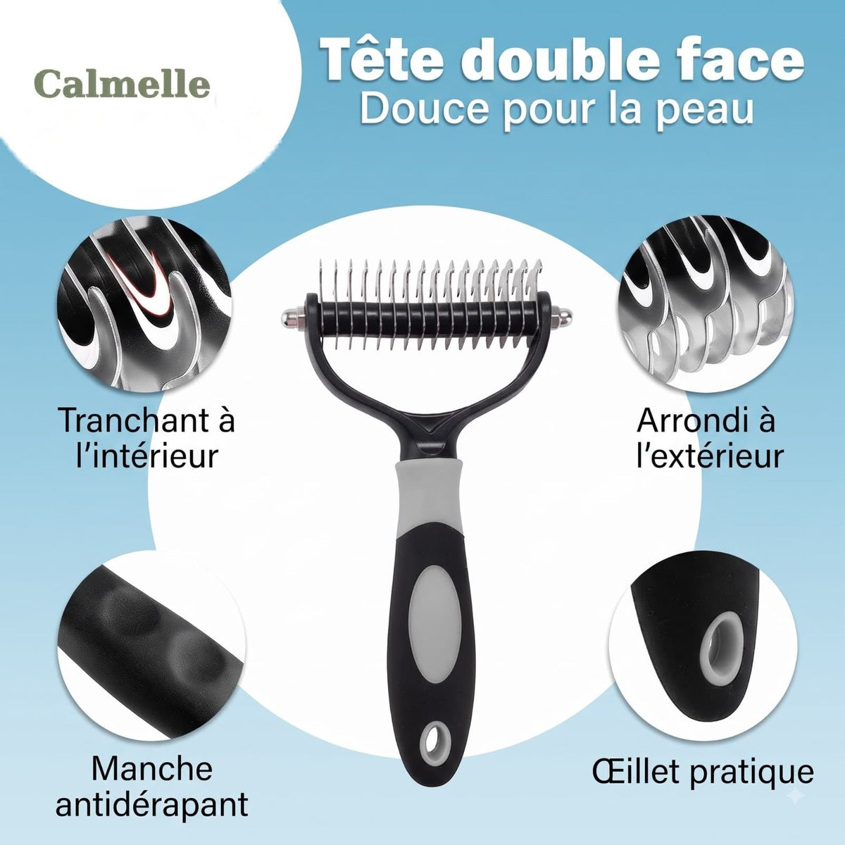 Peigne Épilateur Chien & Chat - Anti-Poils 4 Modes