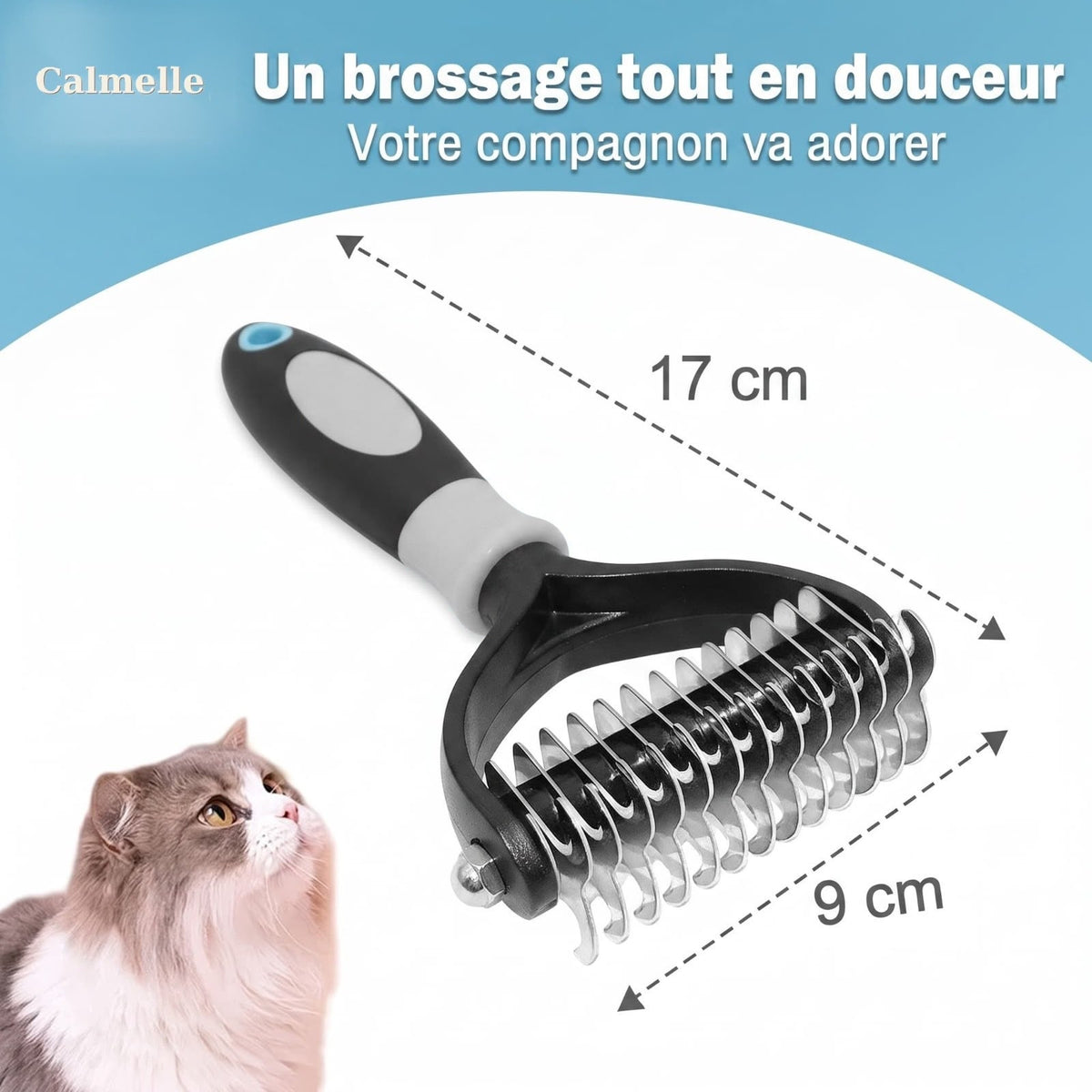 Peigne Épilateur Chien & Chat - Anti-Poils 4 Modes